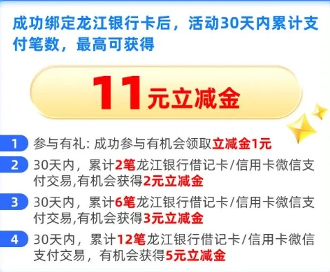 龙江银行月月刷,微信支付月月刷，消费得微信立减金（24年3月活动）