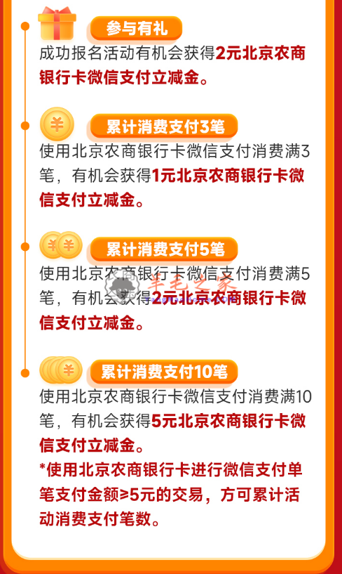 北京农商银行,微信支付月月刷，消费得微信立减金（24年4月活动）